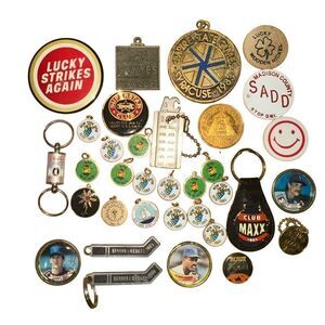Vintage coins and key chains Bundle Lot